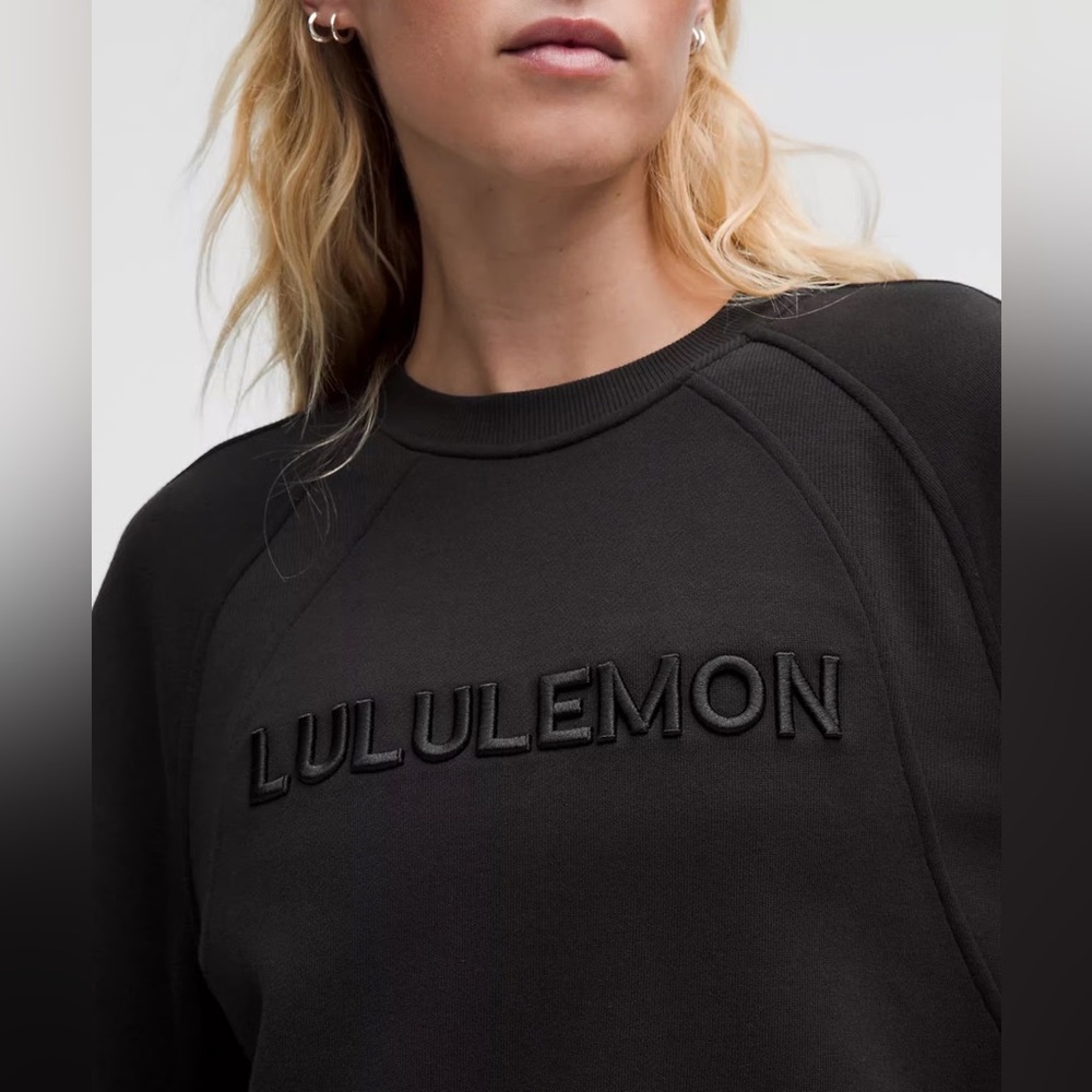 Lululemon Scuba Oversized Pullover Crewneck Black Logo Sweatshirt NWT